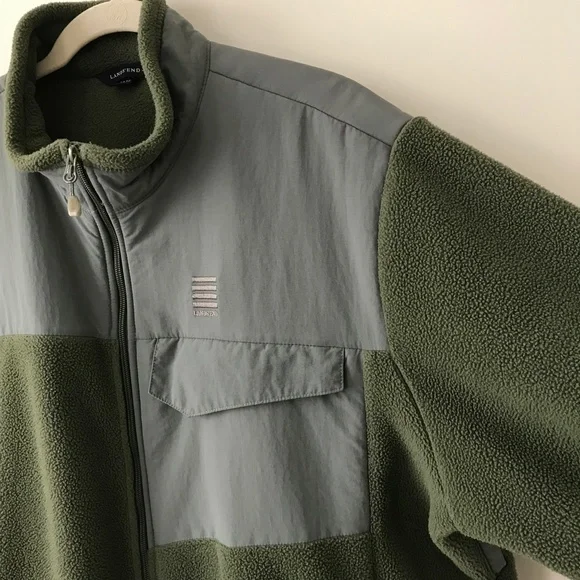 Lands End Green & Gray Zip Up Fleece Jacket - Picture 4 of 16